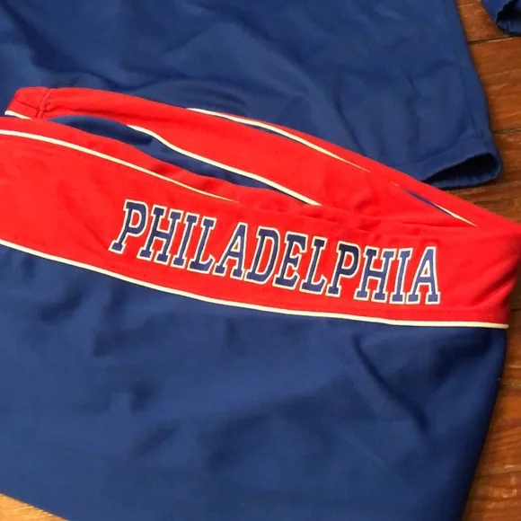 Philadelphia 76ers Vintage XXL Tracksuit Made in Korea USG blue red embroidered - Picture 8 of 10